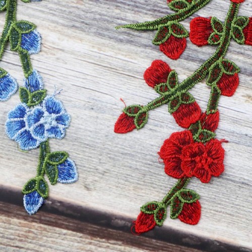 Rose Flowers Patch Iron Sew on Embroidered Badge Clothes Embroidery Applique - Picture 12 of 22