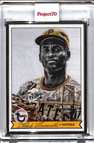 2021 TOPPS PROJECT 70 #896 ROBERTO CLEMENTE by LAUREN TAYLOR SILVER FRAME 51/51