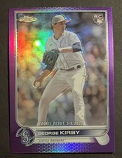 2022 TOPPS CHROME UPDATE GEORGE KIRBY #USC101 DEBUT PURPLE REFRACTOR ROOKIE RC 1