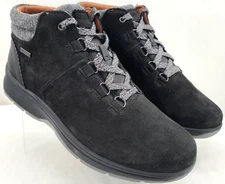 Cobb Hill Hydro-Shield Waterproof Black Suede Lace-Up Boots Shoes Women's US 10
