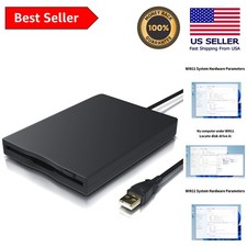 USB Floppy Drive Reader Portable 3.5-Inch 1.44 MB for Easy File Access - Black