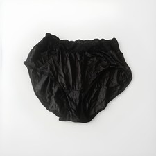 VTG NWOT 90s Black Lace Nylon High Waist Granny Briefs Panties USA Size 8 XL