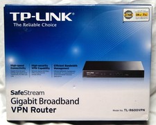 tp link safestream gigabit broadband vpn router tl-r600vpn w/ CD 4 port