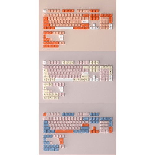 126 Pcs DIY Mechanical Keyboard Keycaps Set Backlit Single Color PBT Pink White - Afbeelding 6 van 23