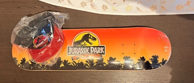 BUNDLE Jurassic Park 30th Anniversary Logo Skate Deck + Snapback Hat