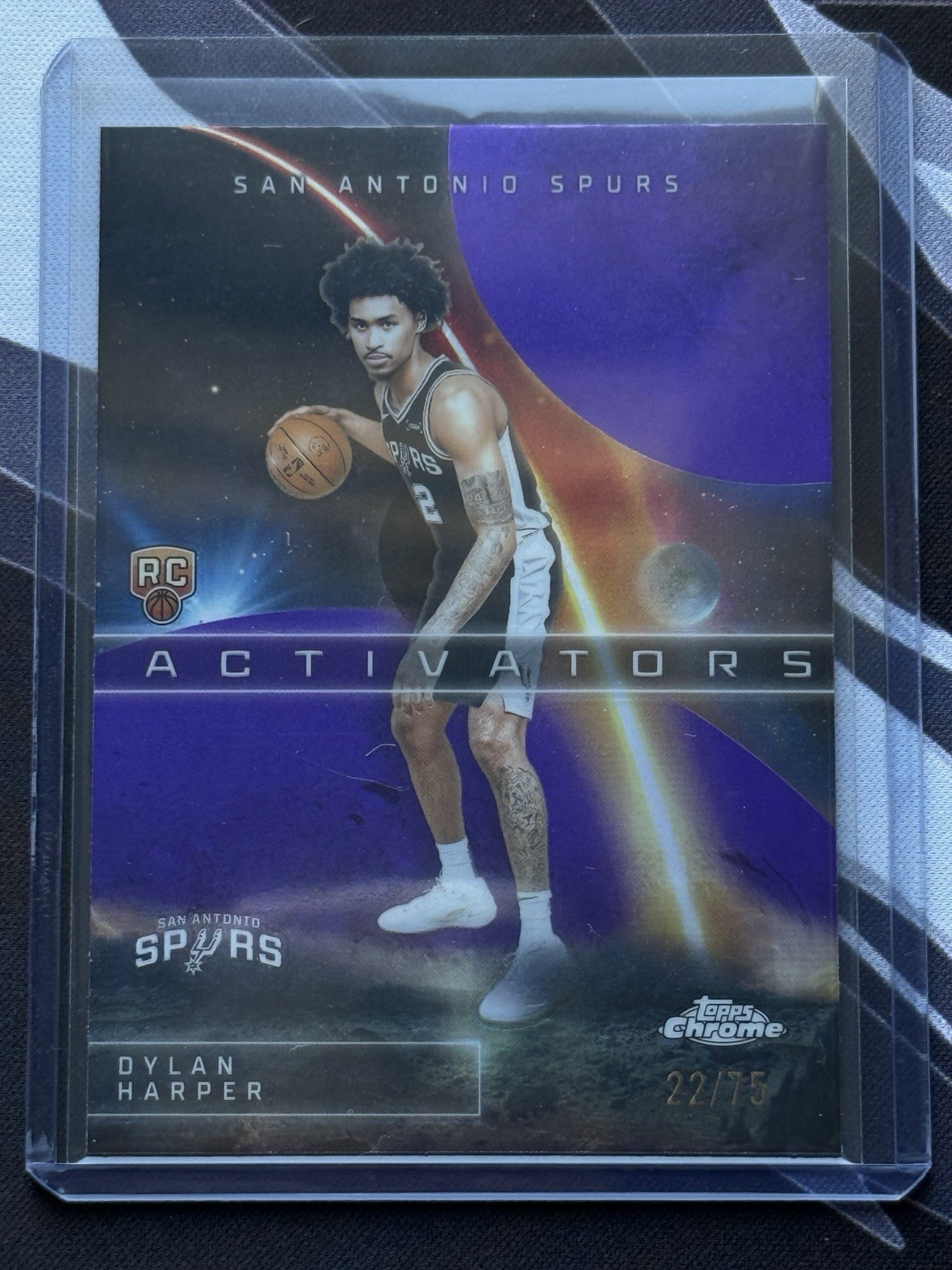 2025-26 Topps Chrome Dylan Harper Activators Purple Refractor /75 Spurs Rookie