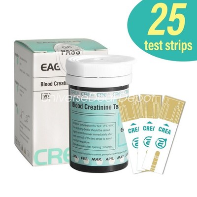 25pcs Blood Creatinine Test Strips for EAGLENOS Creatinine Meter