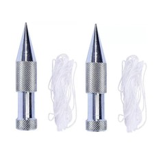 2 PACK Silver Metal Steel Plumb Plum Bob Line Building Bricklaying Decorating