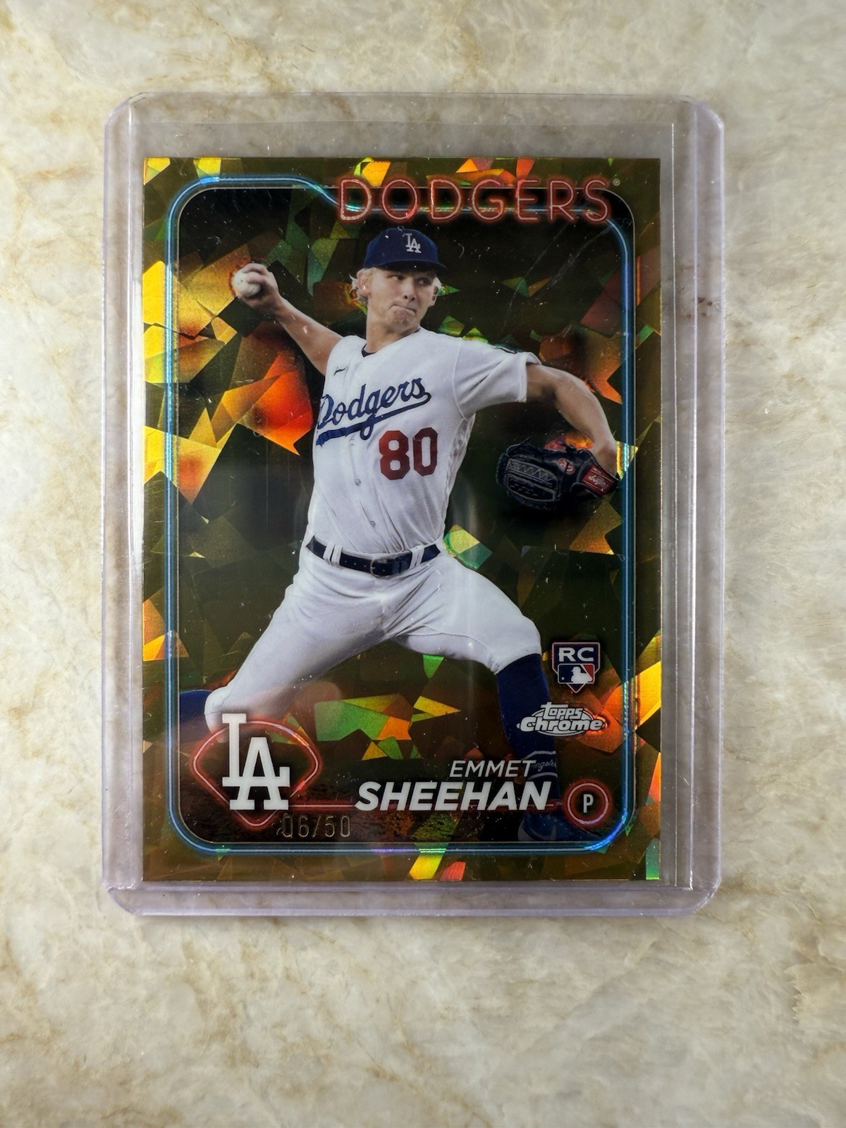 2024 Topps Chrome Sapphire Edition Emmet Sheehan Gold /50 (RC)