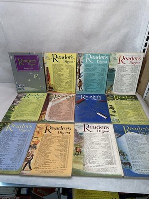 1953 READER S DIGEST MAGAZINE Lot Of 12. Vintage History Shorts.