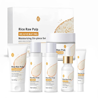 Rice Skin Care Set for Teen Girls & Women   6-Piece Facial Care Kit with Rice Ex