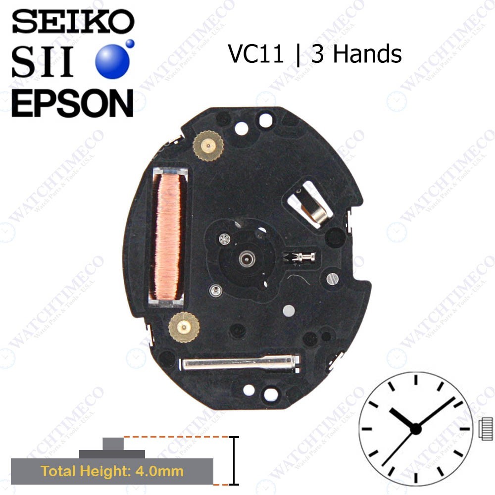 Genuine Seiko SII Epson VC11 Watch Movement Japan 3 Hands | eBay