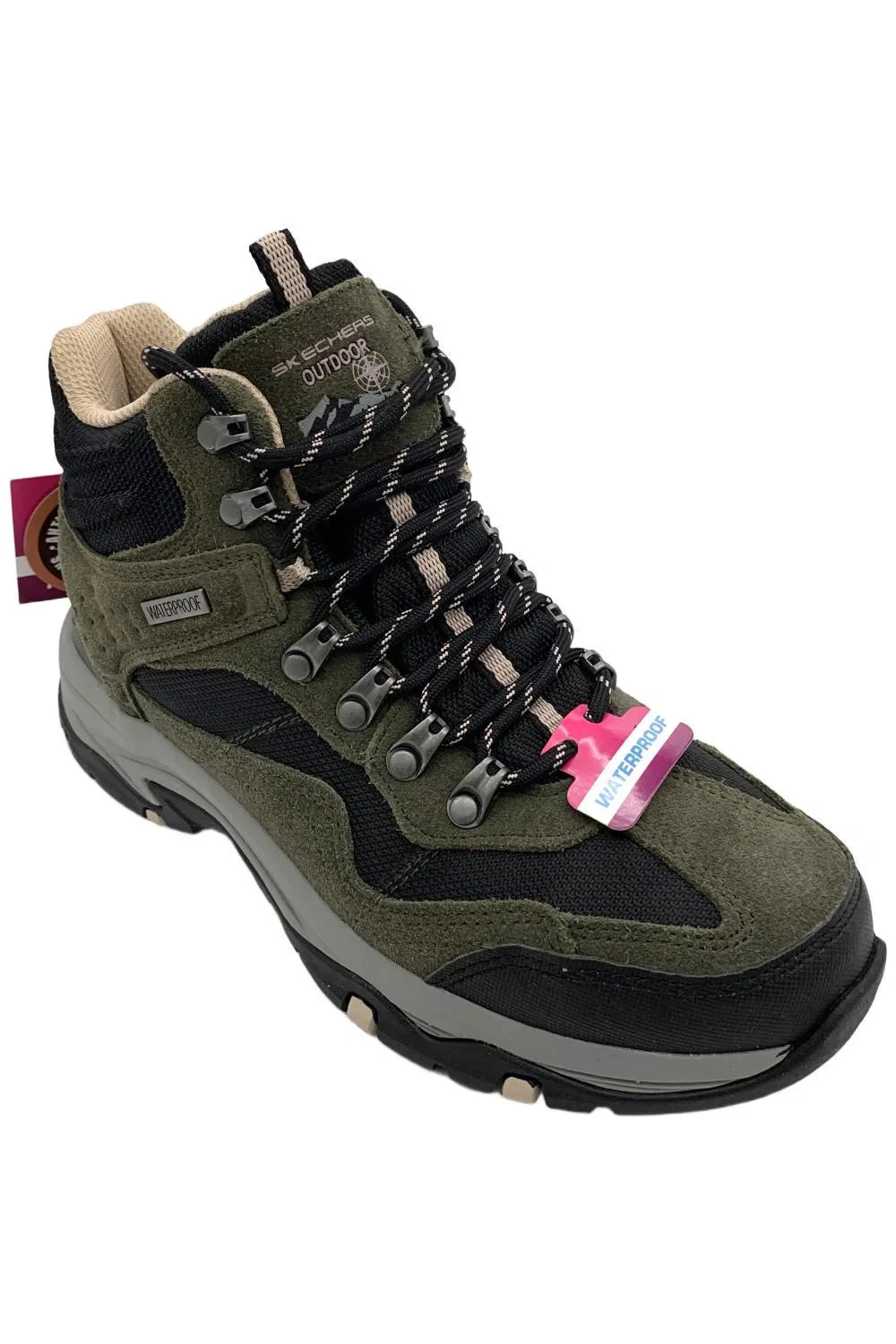 Skechers Women's Lace-Up Trego Base Camp Hiking Sneakers Olive/Black