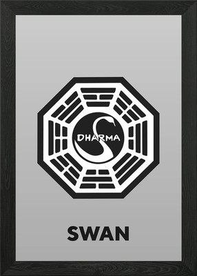 Dharma Swan Station Framed Wall Art Poster Canvas Print Picture