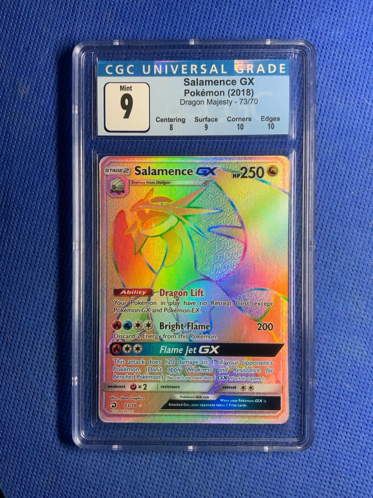 Pokemon Salamence GX 73/70 Ultra Rare Dragon Majesty - CGC 9