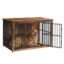 Wooden Dog Crate Furniture, 48 Inches Heavy-Duty Kennel for Dogs up to 110 lb...