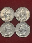 1960-1961 washington silver quarter lots of 4