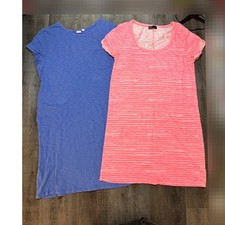GAP Womens T-Shirt Dress Bundle Lot of 2 Blue Pink Striped Size M/L
