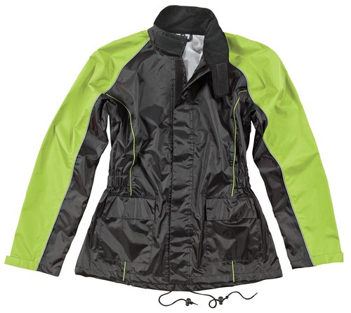 Joe Rocket RS-2 Two-Piece Womens Rain Suit (Small, Black/Hi-Viz Green)