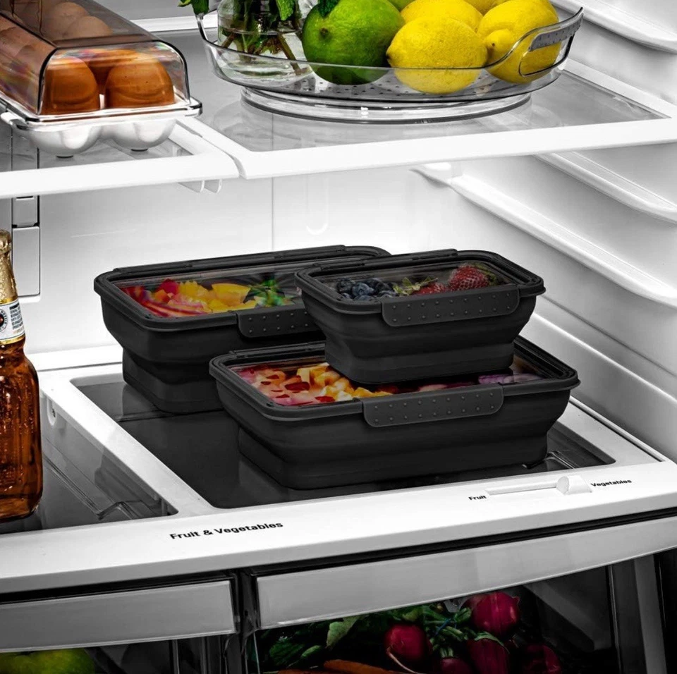 Lixeira de armazenamento de alimentos dobrável Madesmart média rasa pacote com 4,83 xícaras (6) - Imagem 4 de 4