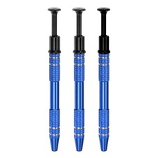 3Pcs 4-Claw Piercing Ball Grabber Stainless Steel Jeweler's Pick Up Tool, Blue
