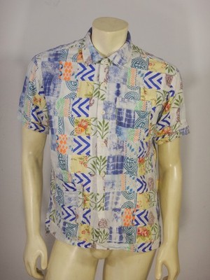 ENGINEERED GARMENTS Patchwork Short Sleeve CAMP SHIRT Size SMALL
