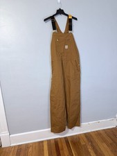 Carhartt Duck Bib Overall R01-BRN Relaxed Fit Brown Carhartt Brown 44x32 workwea