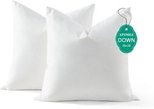 Euro Pillow Inserts, Down Feather Throw Pillows 28x28 Set of 2 with Organic