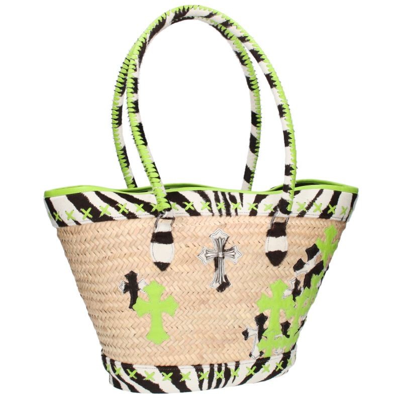 Chrome Hearts Cemetery Patch Large CH Cross Harako Tote Bag Sier 115052 r51_