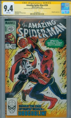 AMAZING  SPIDER-MAN # 250 (1984) CGC 9.4 "SIGNED 2 TIMES" !!! HOBGOBLIN !!!