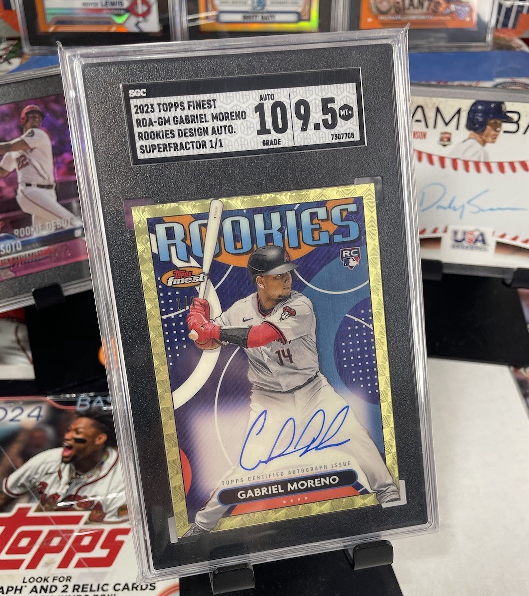 Gabriel Moreno 2023 Topps Finest Rookies 1/1 Superfractor Auto SGC 10/9.5 view 1