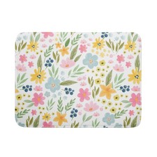 Spring Floral Dish Drying Mat Kitchen Counter Absorbent Microfiber 18x24 Inch