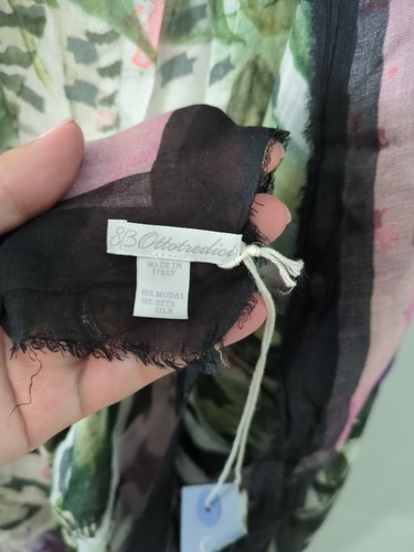 Ottotredici Hecho en Italia Modal Seda Grande Cebra Novedad Estampado Bufanda Ligera - Imagen 5 de 6