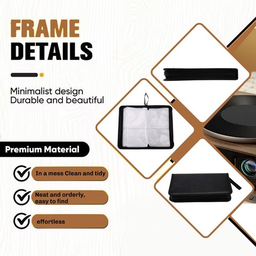 80 VCD DVD CD Faux Leather Case Storage Holder Organizer Black I7R22737 - Afbeelding 5 van 8
