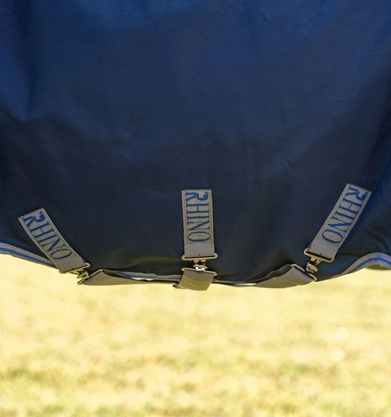 Horseware Rhino Weidedecke 100g Navy/Grey Aqua&Grey - Bild 4 von 4