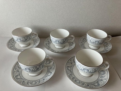 Wedgwood Dolphin White Cup Saucer Lee 5 Customers From Japan - Picture 2 of 16