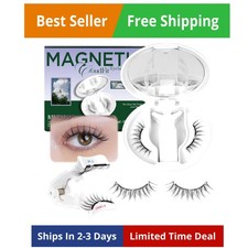 Portable Magnetic Eyelashes with Applicator Kit All-In-One Box, Upgrade Soft ...