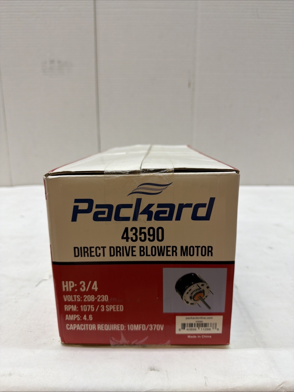 PACKARD 43590 DIRECT DRIVE BLOWER MOTOR 3 speed 3/4 hp. rpm 1075 Replace GE 3590