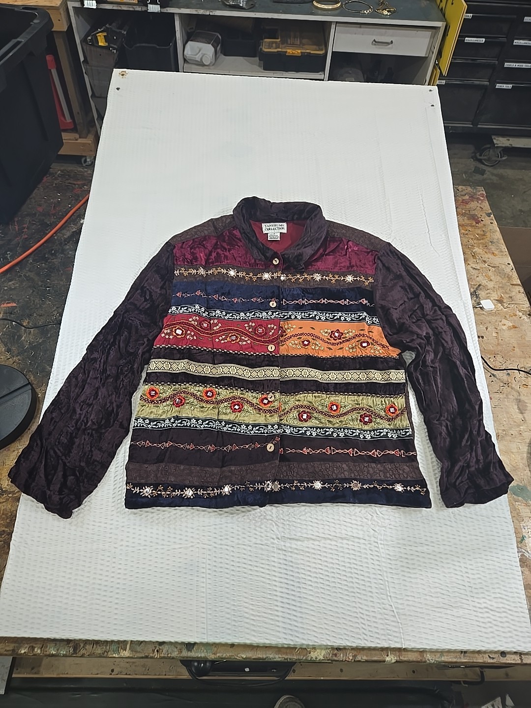 Boho Patchwork Embroidered Jacket Tantrums Collec… - image 1