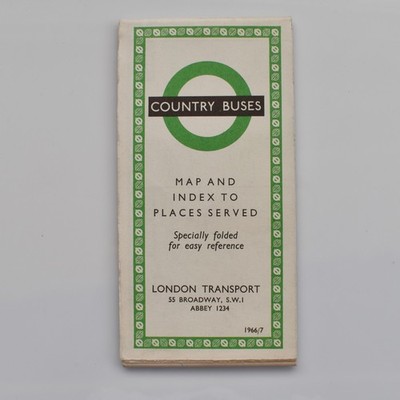 Vintage London Transport Country Bus Map Index 1966/7 - Print ref 366/913s/150M