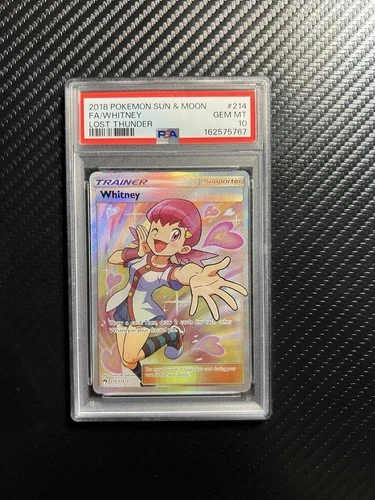 Pokémon TCG Whitney 214/214 PSA 10 GEM MINT Full Art 2018 Lost Thunder Rare