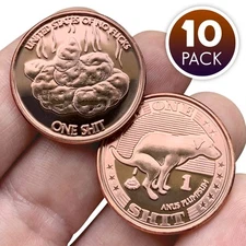 Zero Fucks Given Coins! Shit Coin 10-Pack - NEW