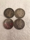 Barber Half Dollar Silver Coins Lot Of 4=$2.00 Face