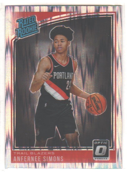 2018-19 Panini Donruss Optic Rated Rookie Shock Prizm Anfernee Simons #186