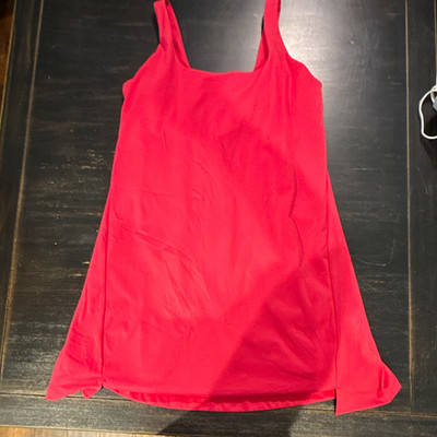 Old Navy Active Powersoft Pink Tank Top Dress Built-In Bra Square Neck Womens L
