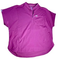 FIGS Technical Collection Burgundy Casma Three-Pocket Scrub Top Medical XXL Red