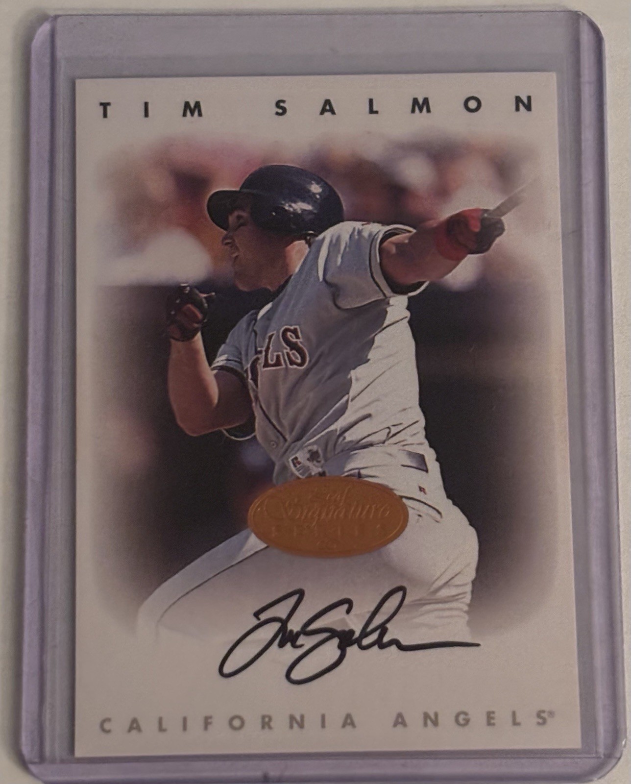 1996 Leaf Signature Series Tim Salmon auto Angels!