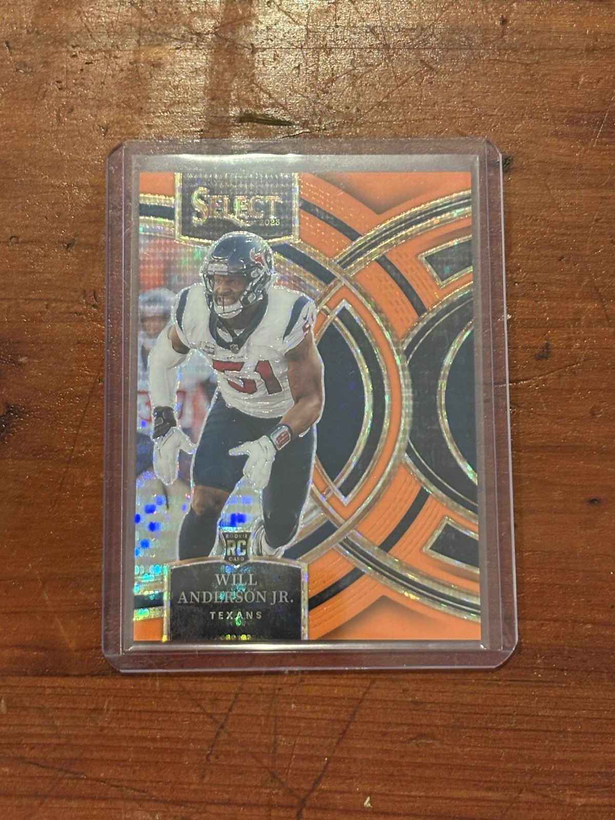 2023 Panini Select Premier Level Will Anderson Jr. Neon Orange Pulsar Prizm 6/7
