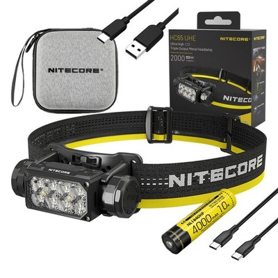 Nitecore HC65 UHE Headlamp - 2,000 Lumens w/ EXTRA USB C to USB C Braided Fast C