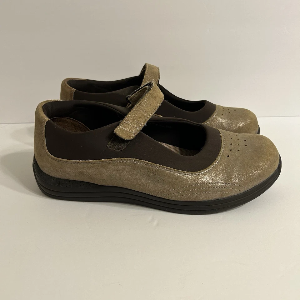 Drew Mary Jane Metallic Pewter Brown Size 11 WW Suede Leather - Image 2 of 4